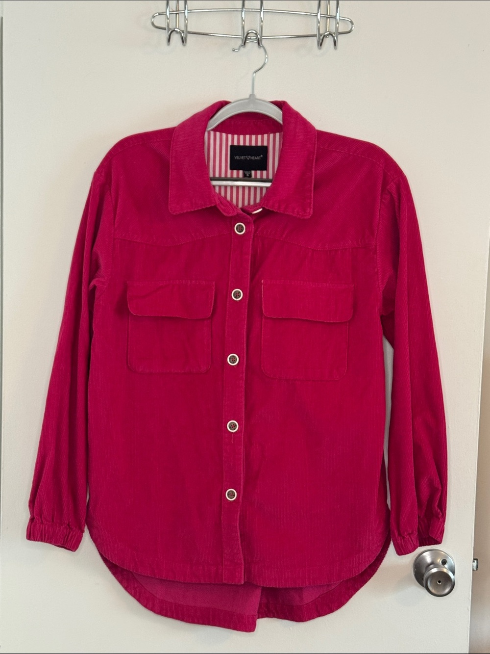 NWOT Women’s Fuchsia Corduroy Shirt Jacket small